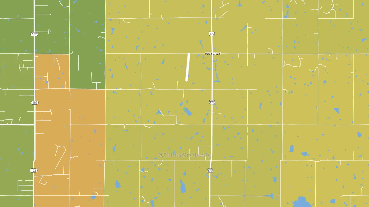 Rossville, OK Map of Arson Rates