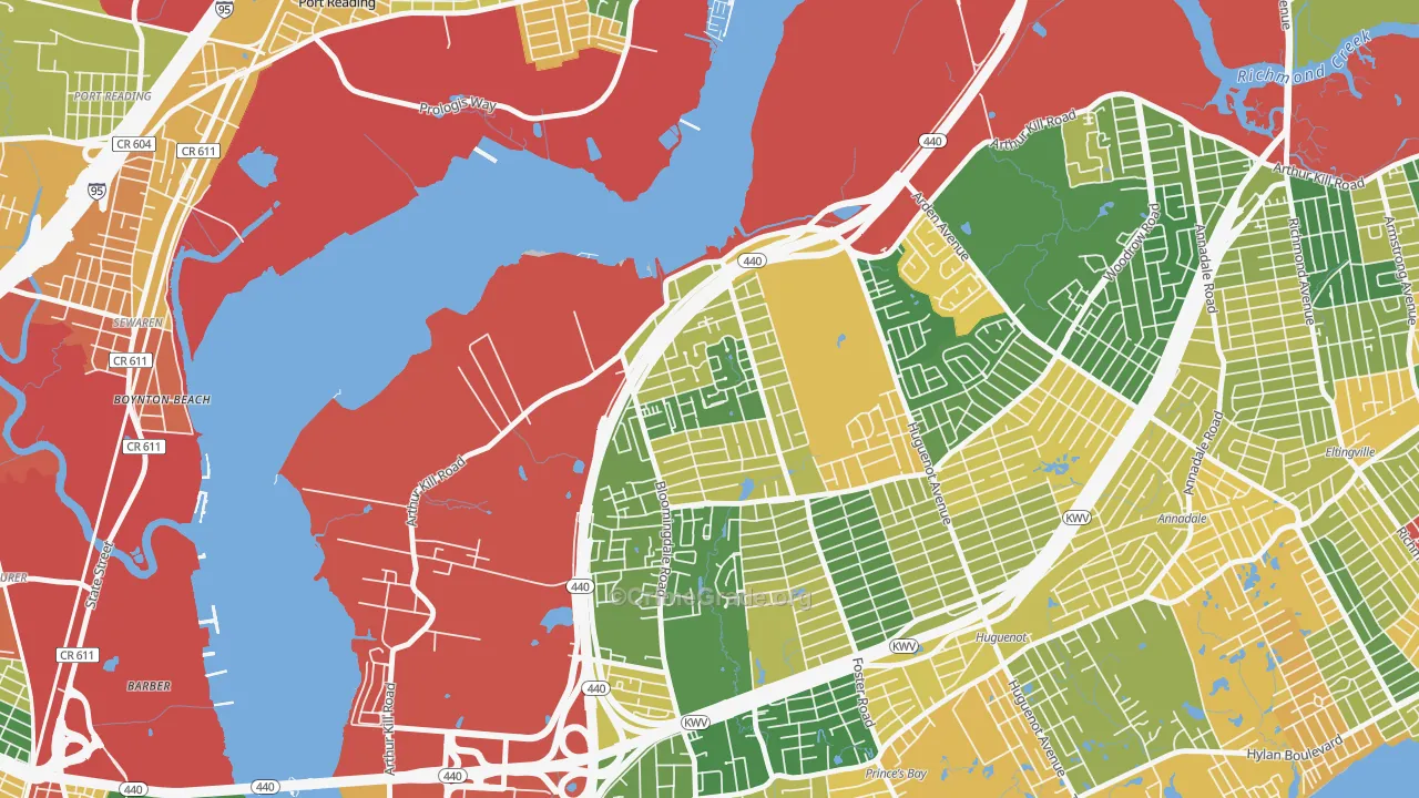 Rossville, Staten Island, NY Map of Arson Rates