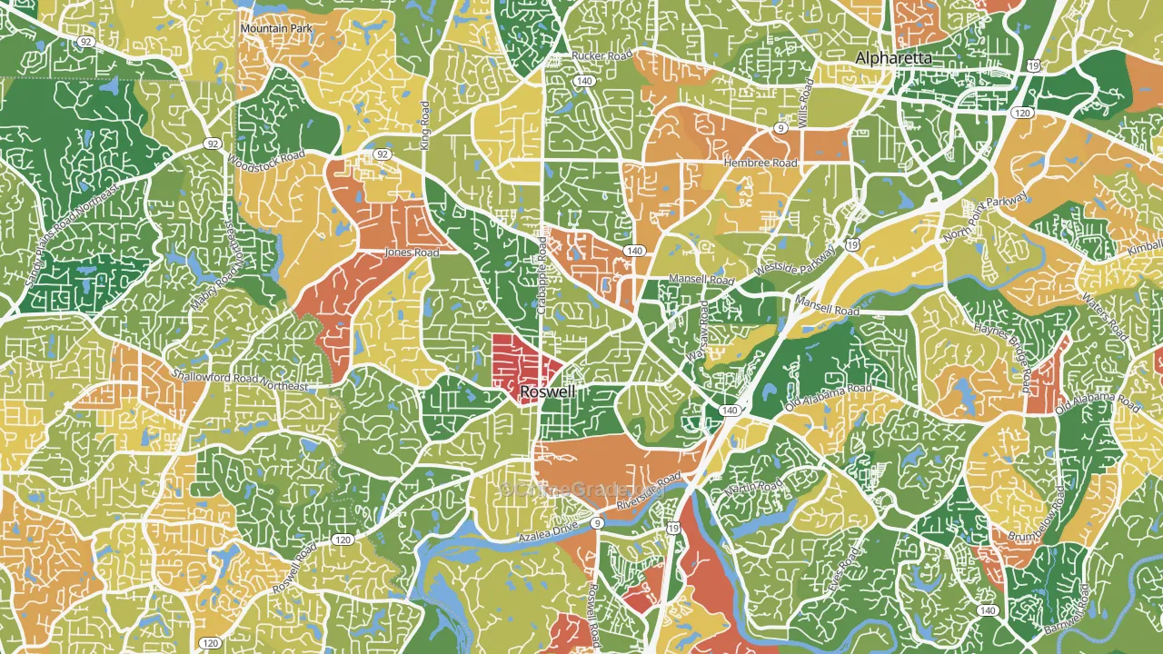 Roswell, GA Map of Arson Rates