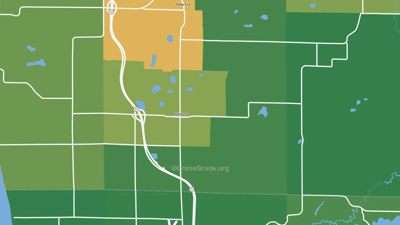Rothbury, MI Map of Arson Rates