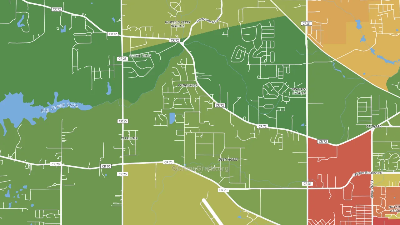 Rothfield, Semmes, AL Map of Arson Rates