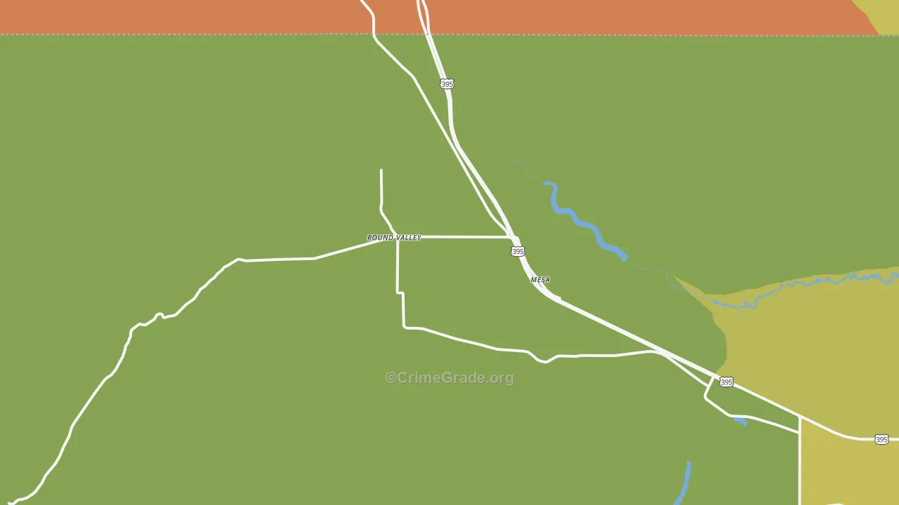 Round Valley, CA Map of Arson Rates
