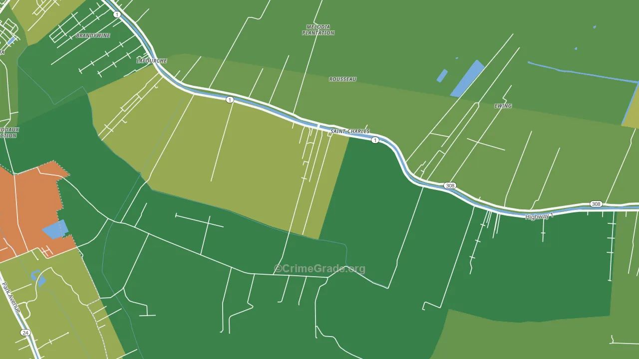 Rousseau, LA Map of Arson Rates