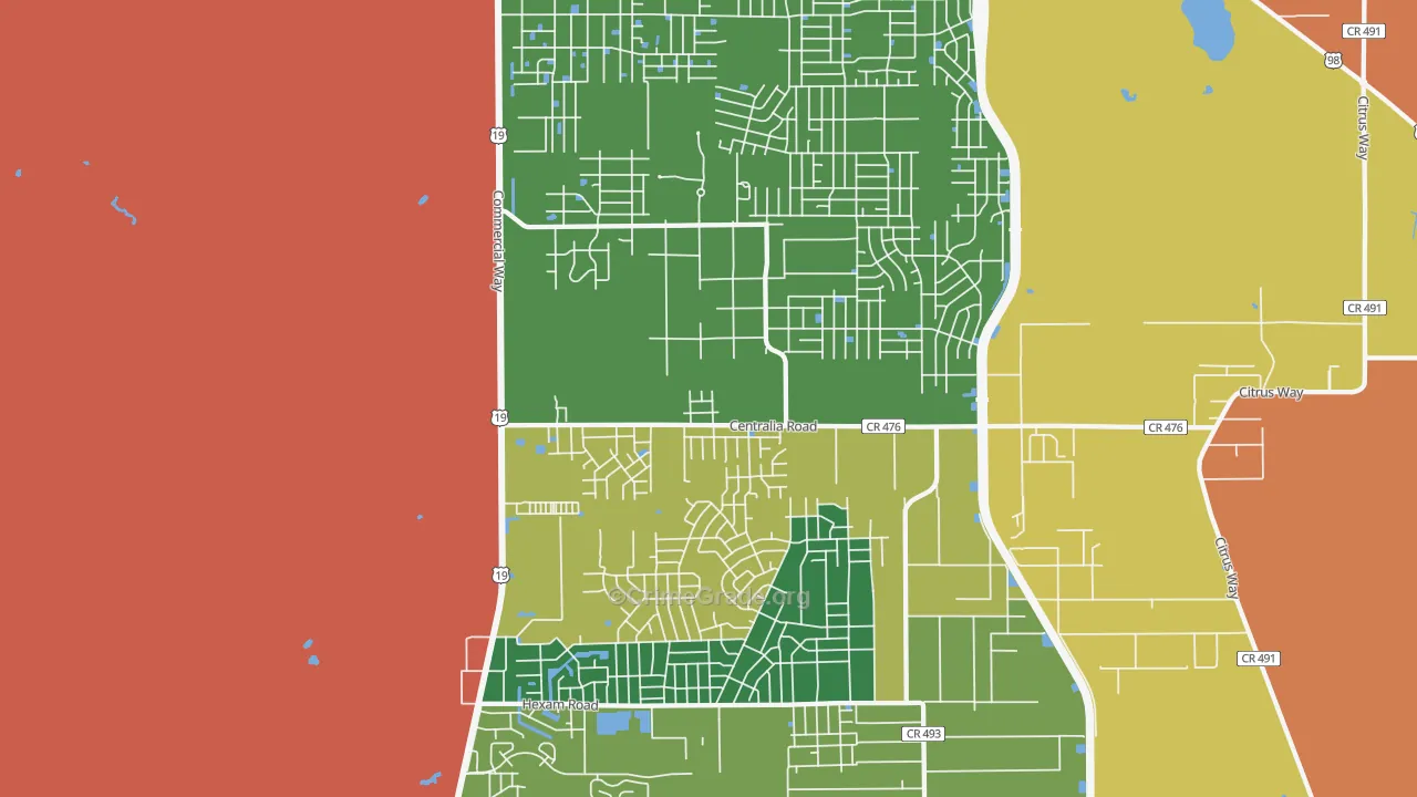 Royal Highlands, Brooksville, FL Map of Arson Rates