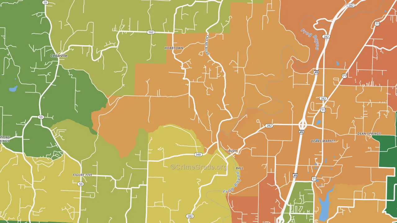 Rudy, AR Map of Arson Rates