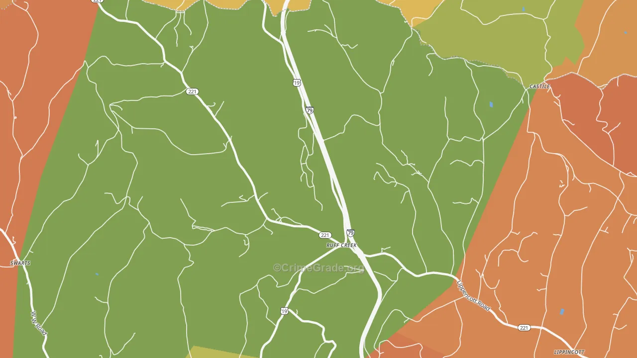 Ruff Creek, PA Map of Arson Rates