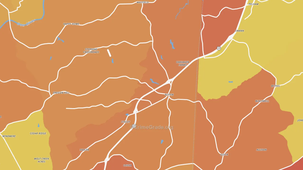Ruffin, NC Map of Arson Rates