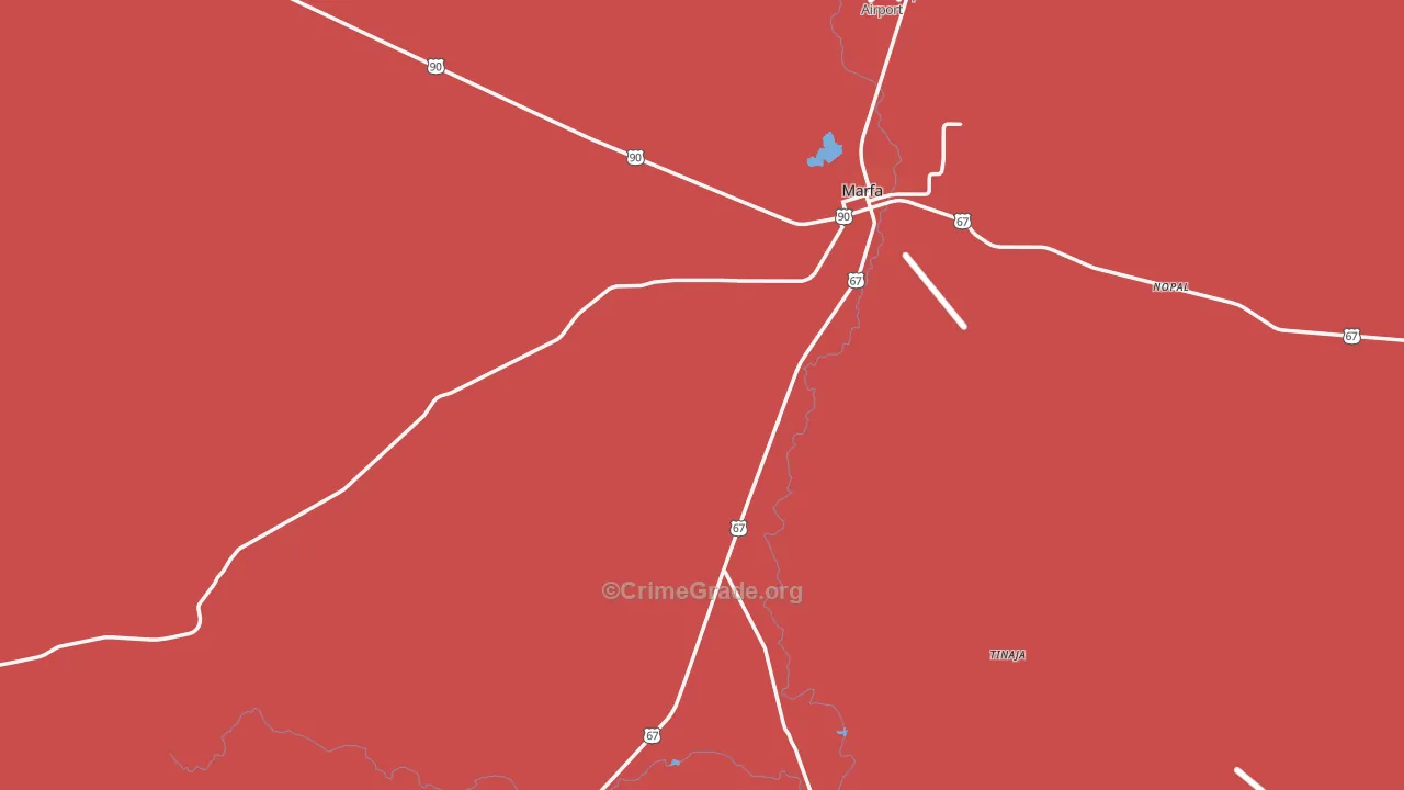 Ruidosa, TX Map of Arson Rates