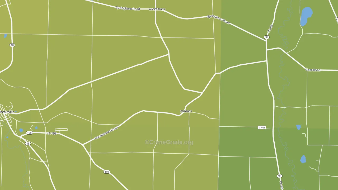 Rundell, PA Map of Arson Rates