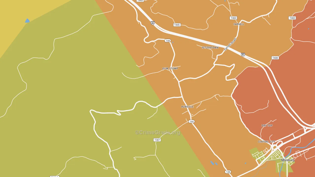 Runville, PA Map of Arson Rates