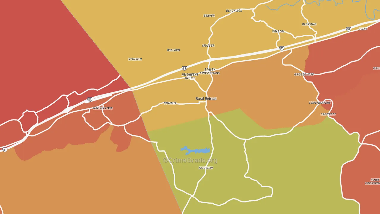 Rural Retreat, VA Map of Arson Rates