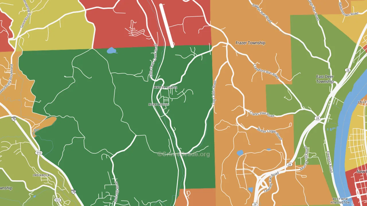 Rural Ridge, PA Map of Arson Rates
