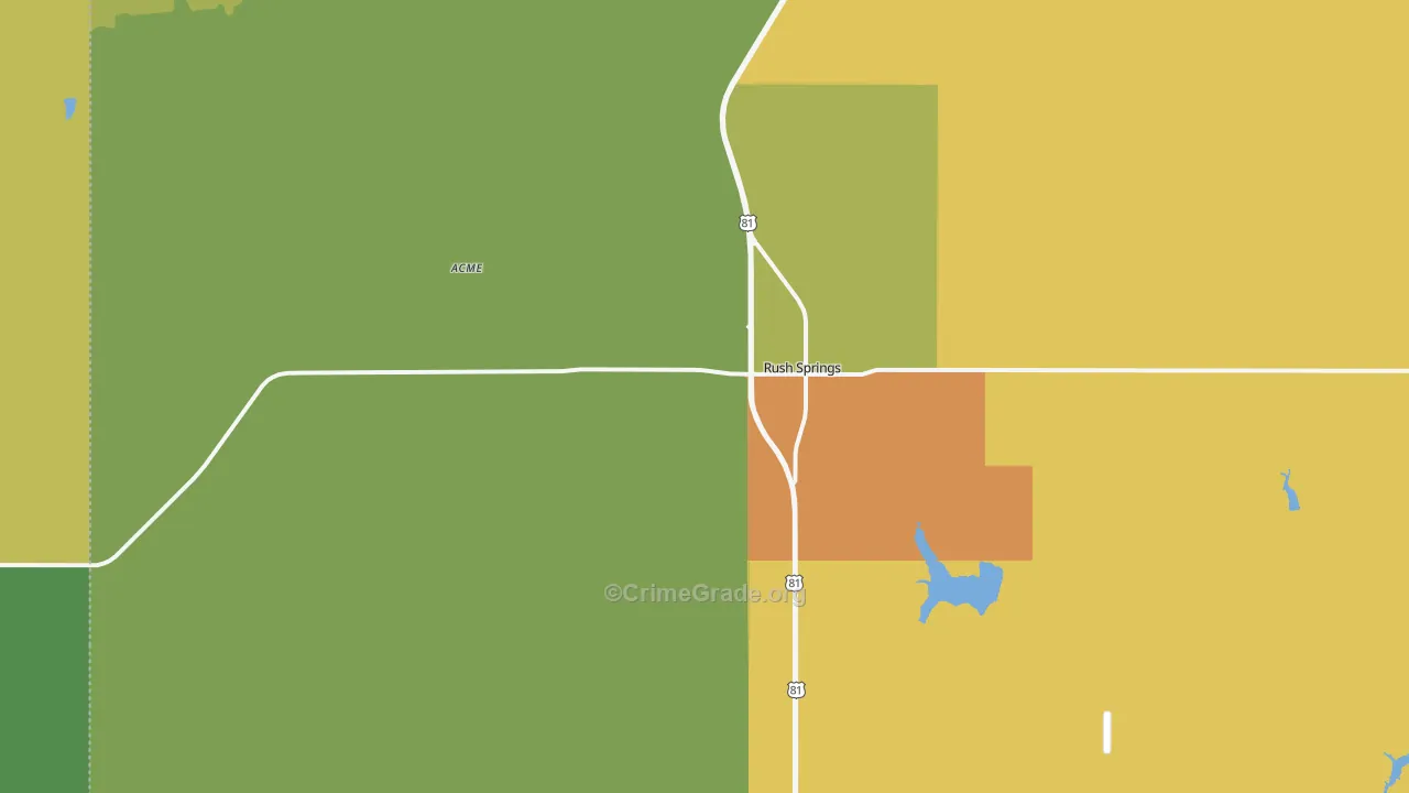 Rush Springs, OK Map of Arson Rates