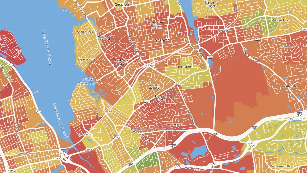 Russell Gardens, NY Map of Arson Rates