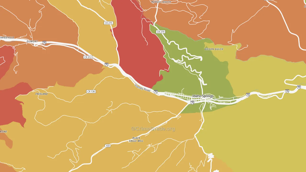Russell Gulch, CO Map of Arson Rates