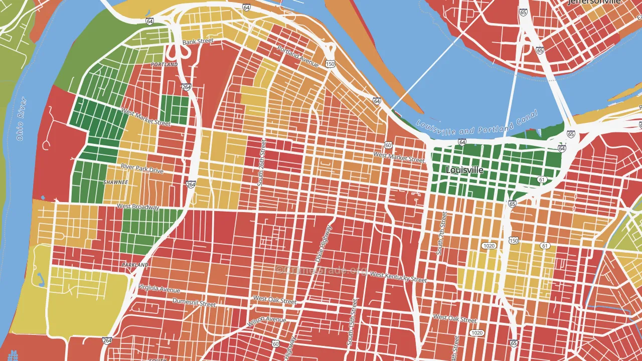 Russell, Louisville, KY Map of Arson Rates