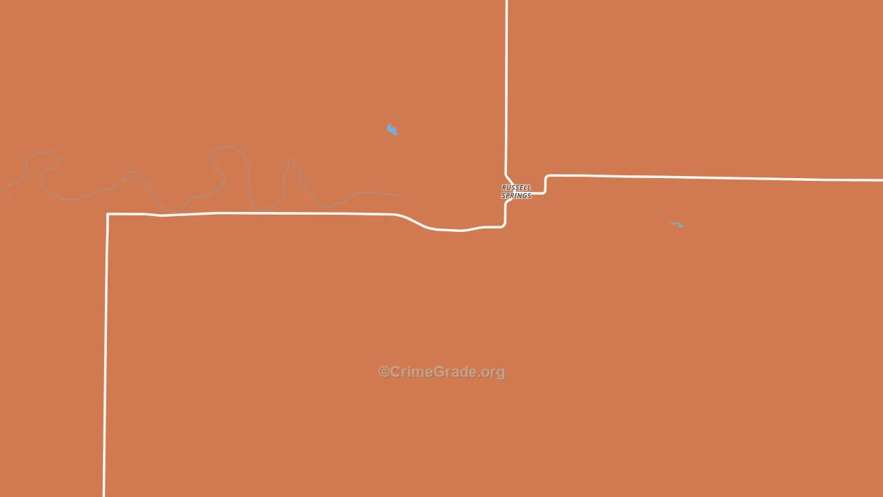 Russell Springs, KS Map of Arson Rates