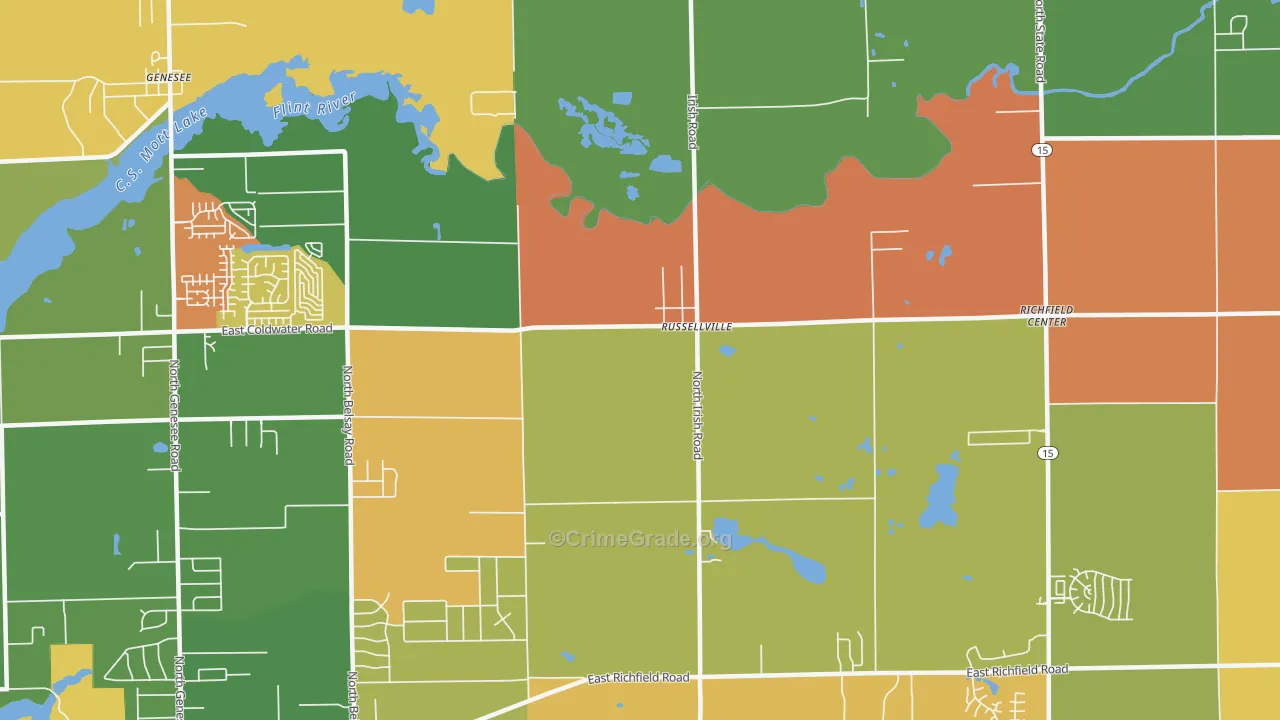 Russellville, MI Map of Arson Rates