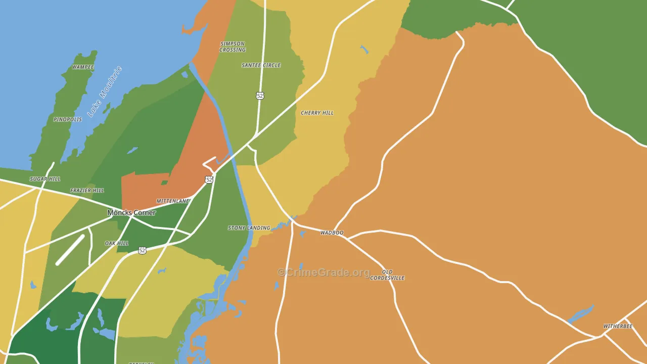 Russellville, SC Map of Arson Rates