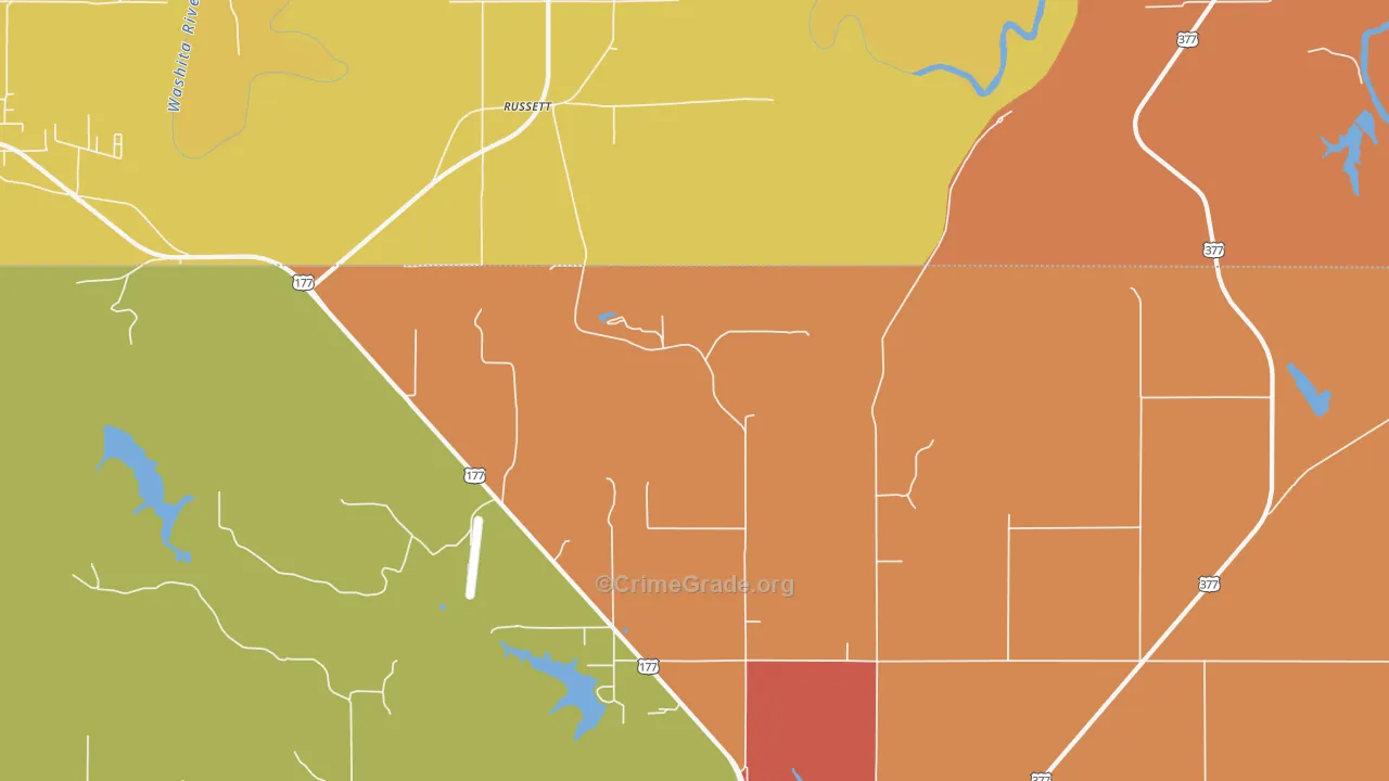 Russett, OK Map of Arson Rates
