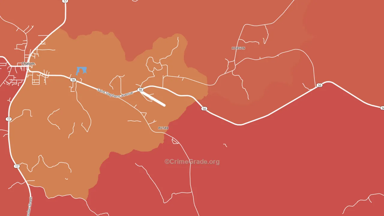 Rutan, AL Map of Arson Rates