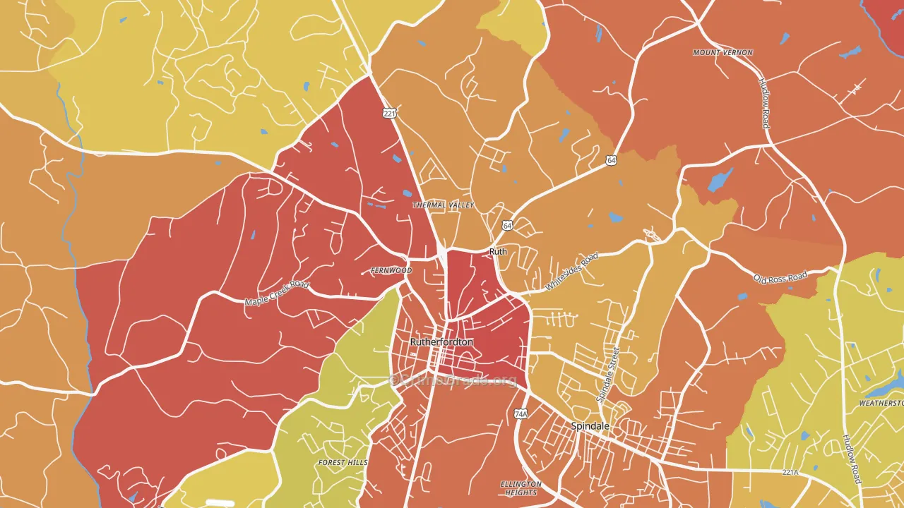 Ruth, NC Map of Arson Rates