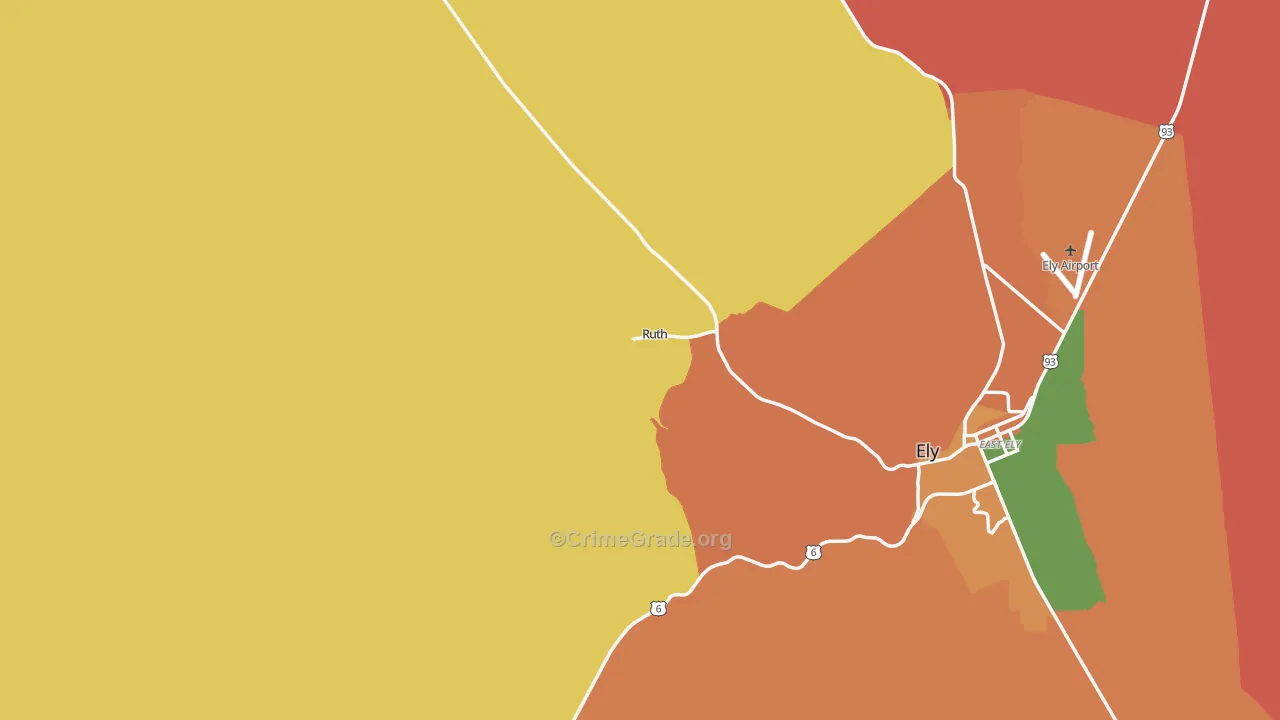 Ruth, NV Map of Arson Rates