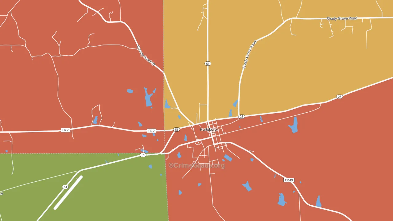 Rutherford, AL Map of Arson Rates