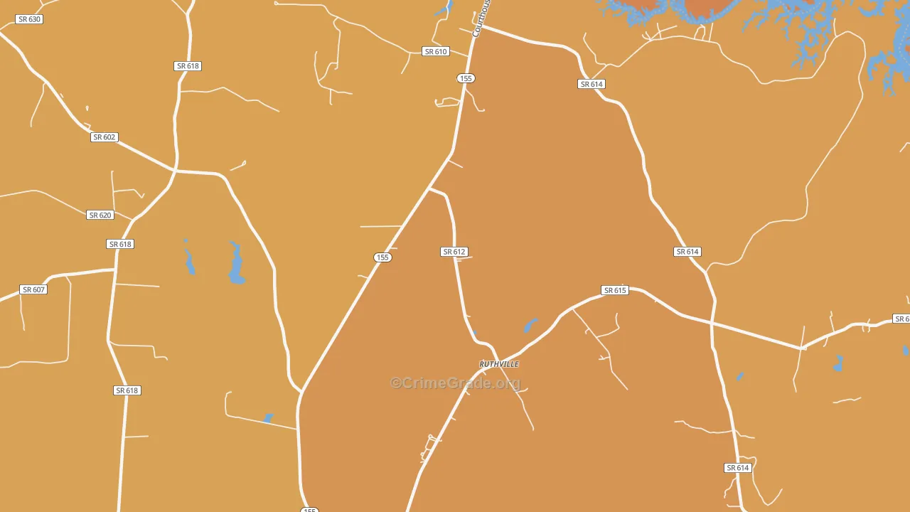 Ruthville, VA Map of Arson Rates