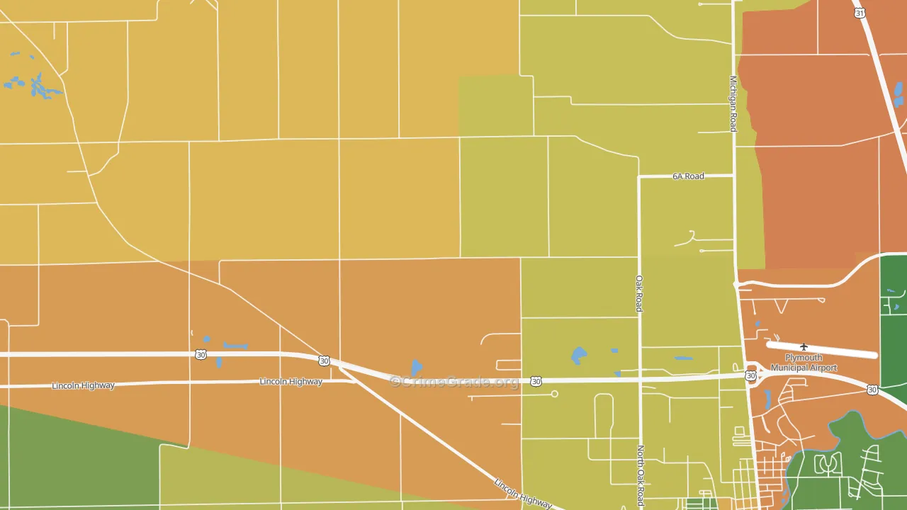 Rutland, IN Map of Arson Rates