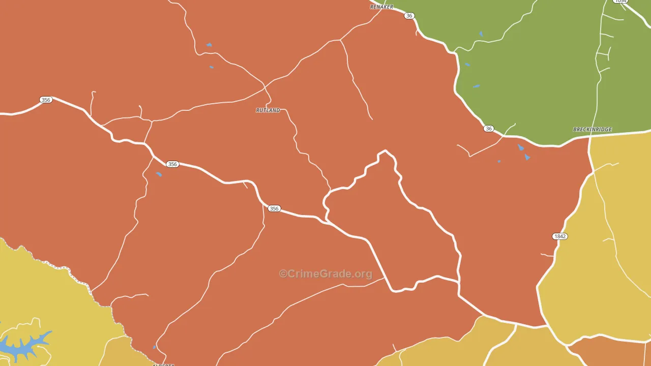 Rutland, KY Map of Arson Rates