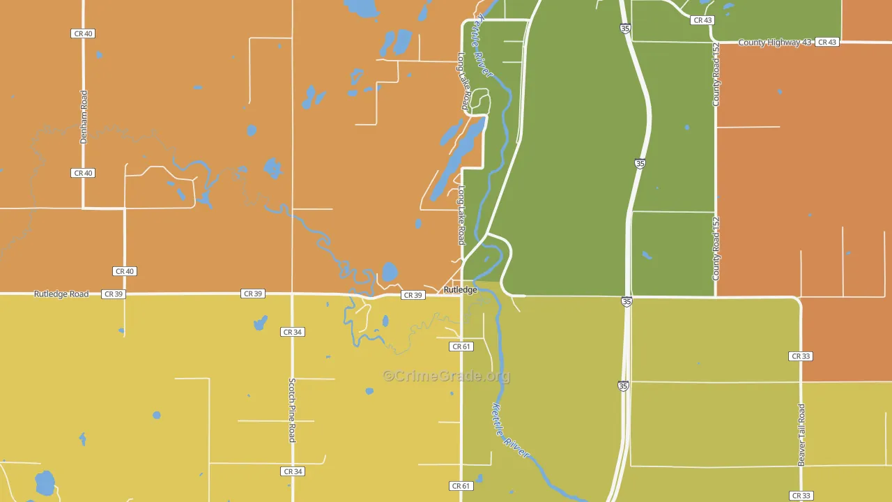 Rutledge, MN Map of Arson Rates