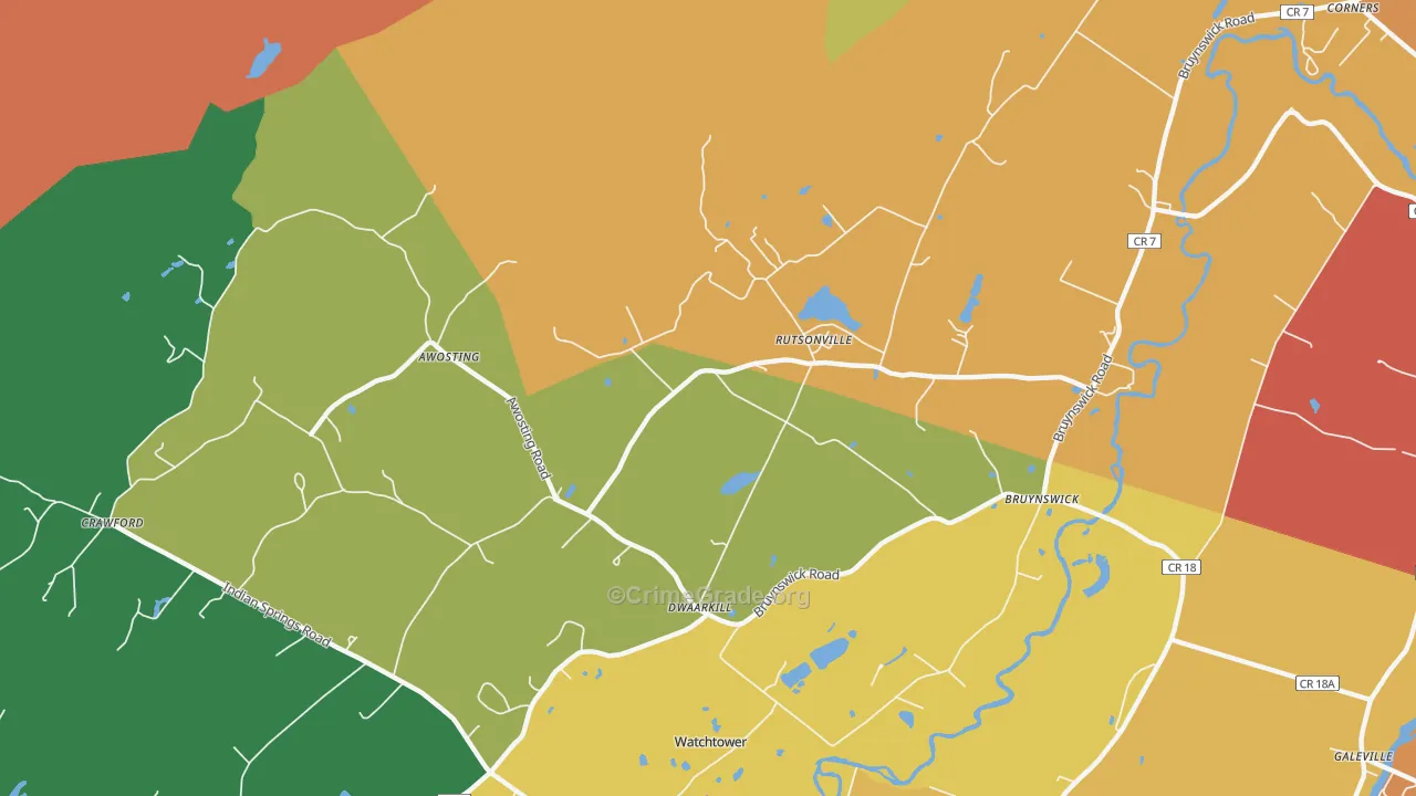 Rutsonville, NY Map of Arson Rates