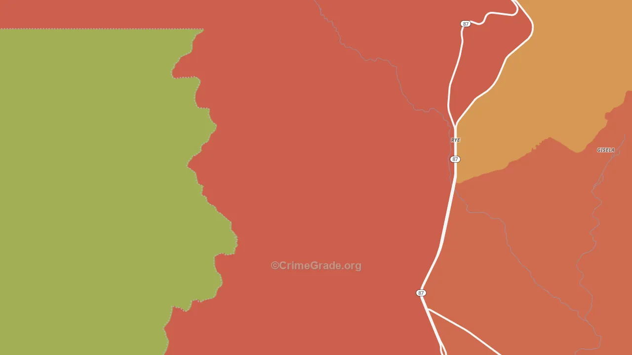 Rye, AZ Map of Arson Rates