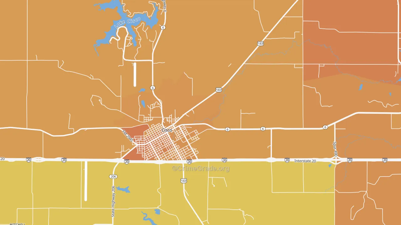 Sabanno, TX Map of Arson Rates