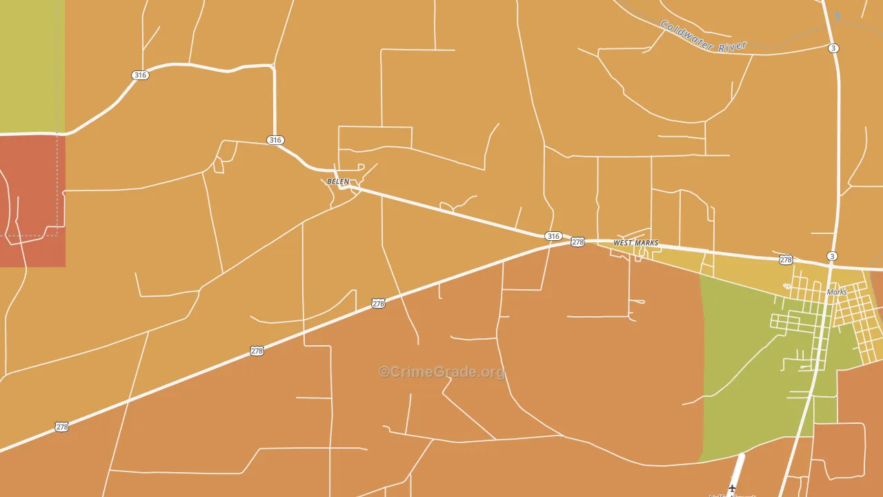 Sabino, MS Map of Arson Rates