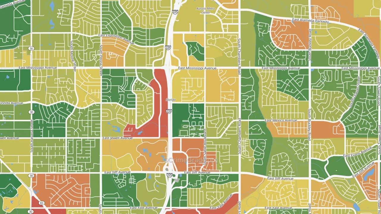 Sableridge, Aurora, CO Map of Arson Rates