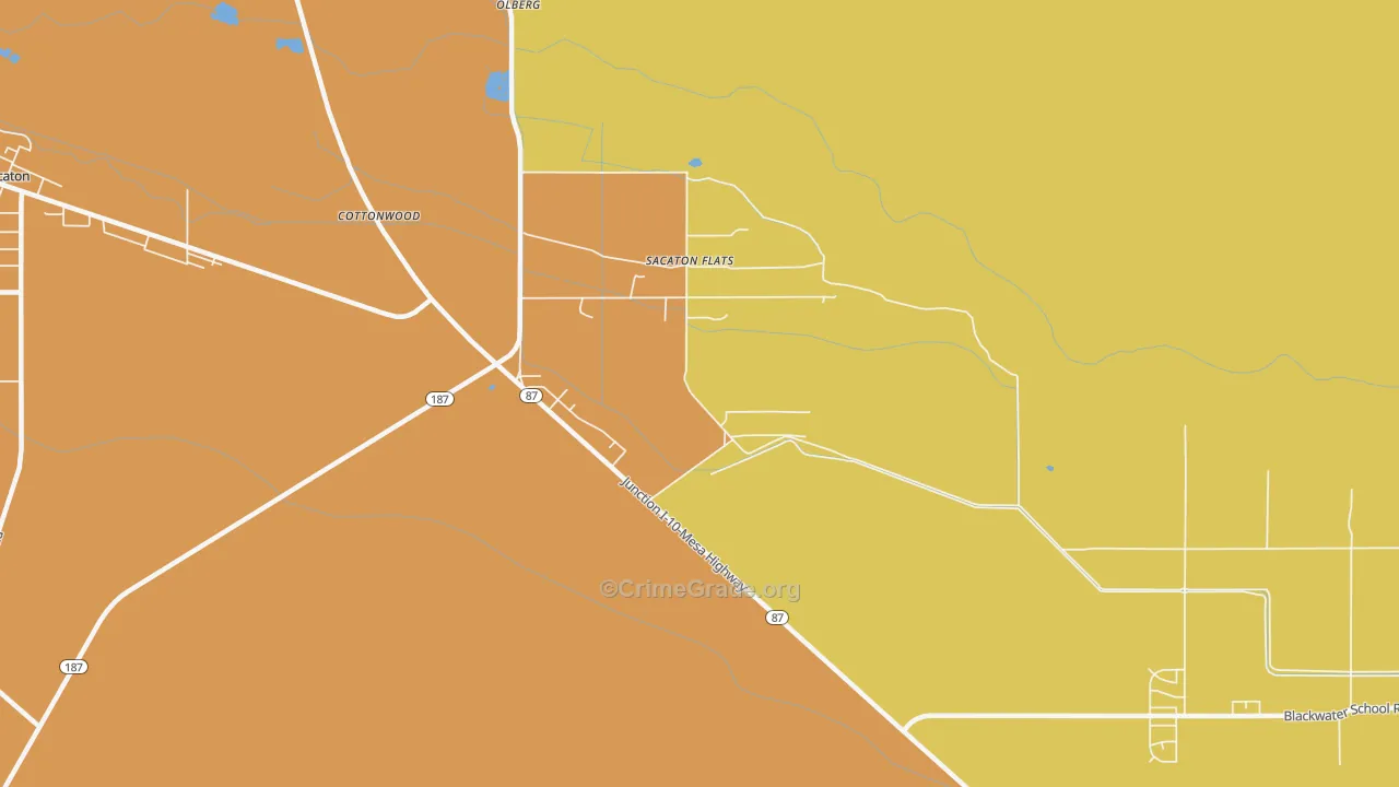 Sacaton Flats, AZ Map of Arson Rates