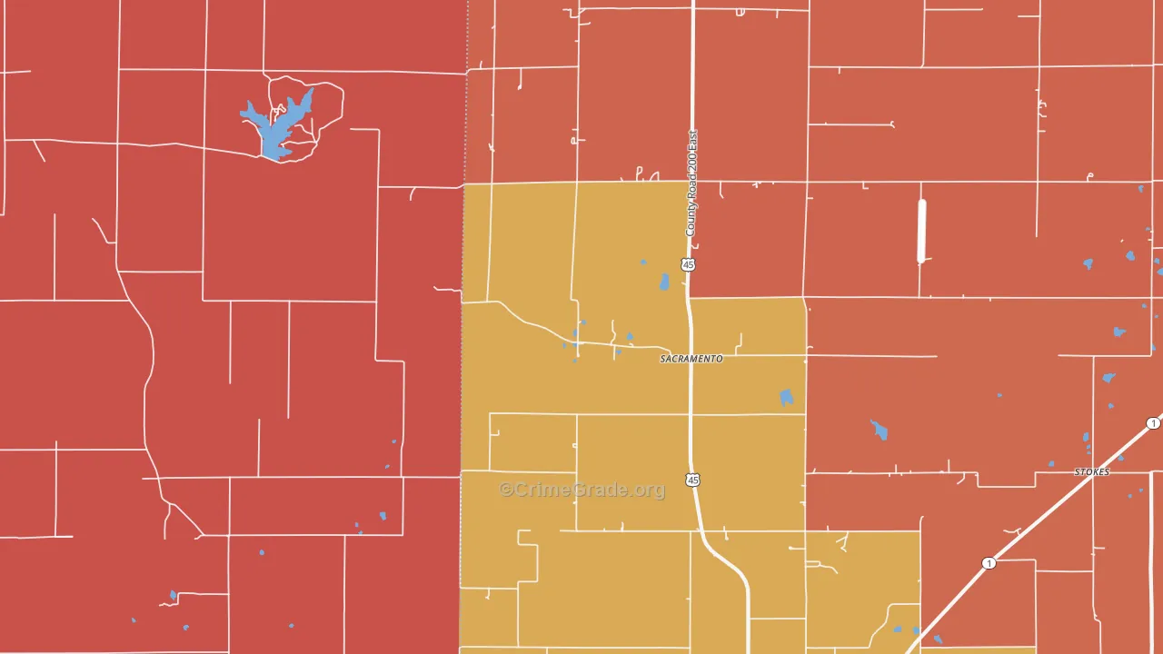 Sacramento, IL Map of Arson Rates