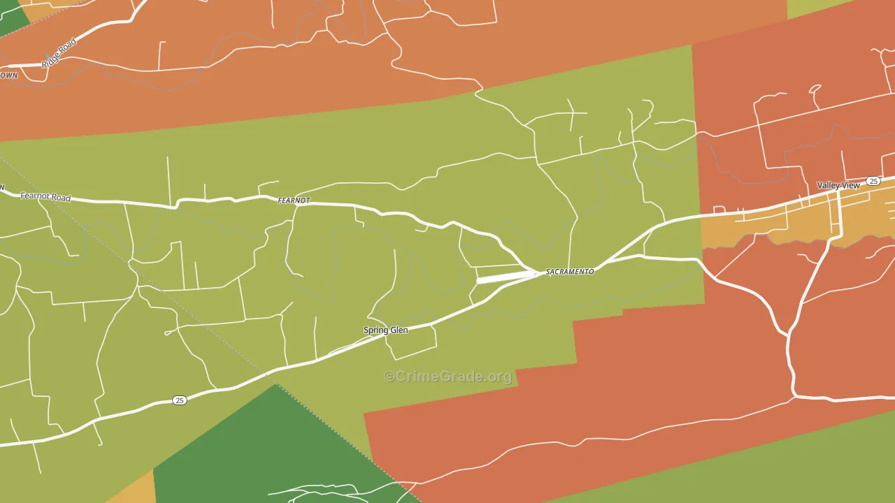 Sacramento, PA Map of Arson Rates