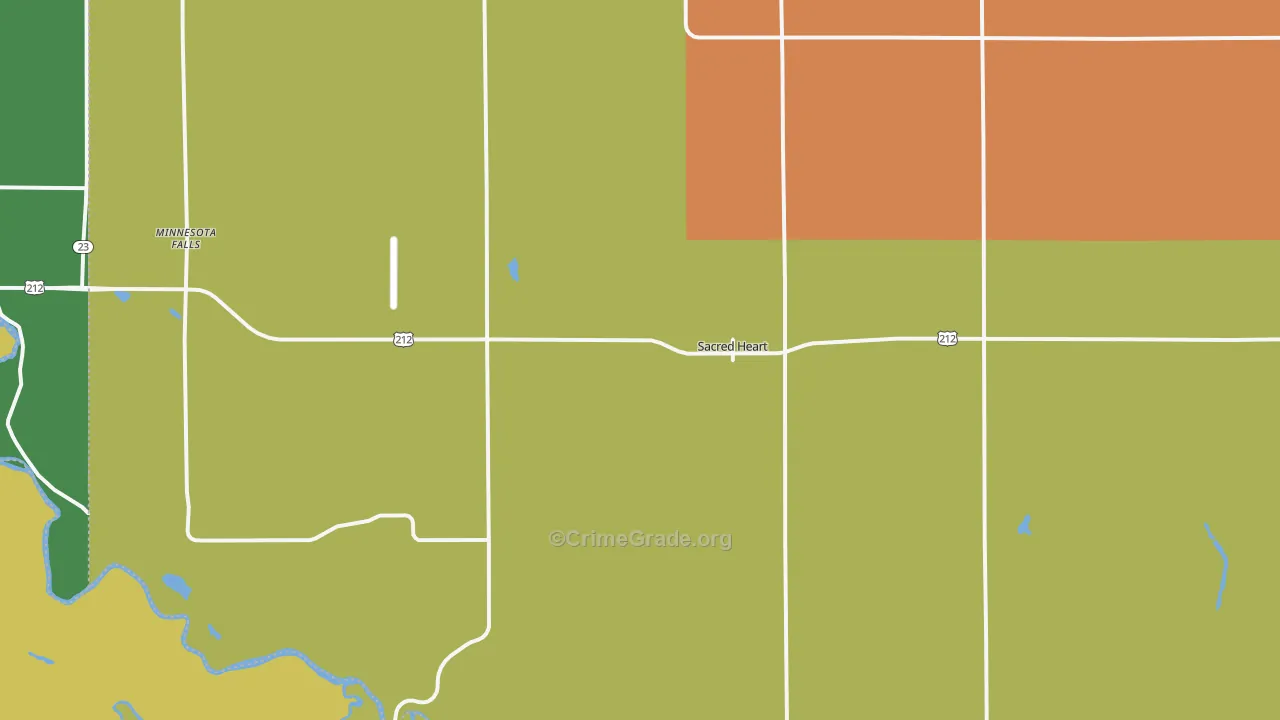 Sacred Heart, MN Map of Arson Rates