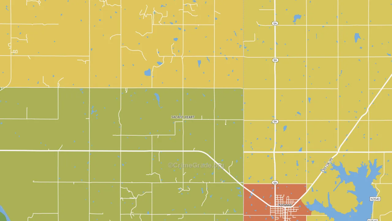 Sacred Heart, OK Map of Arson Rates