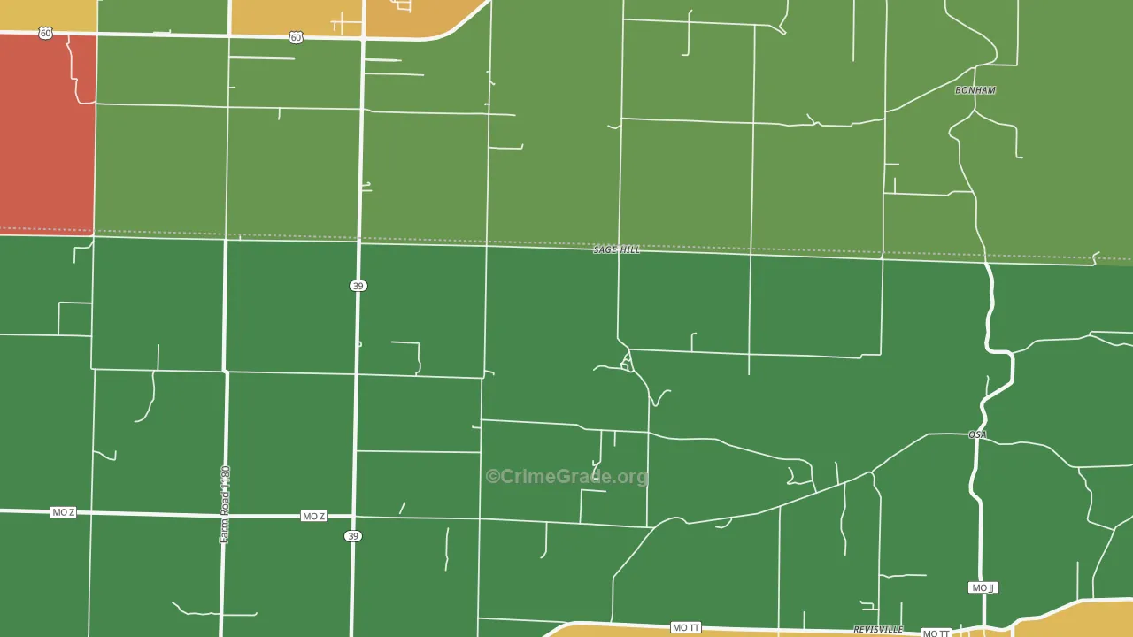 Sage Hill, MO Map of Arson Rates