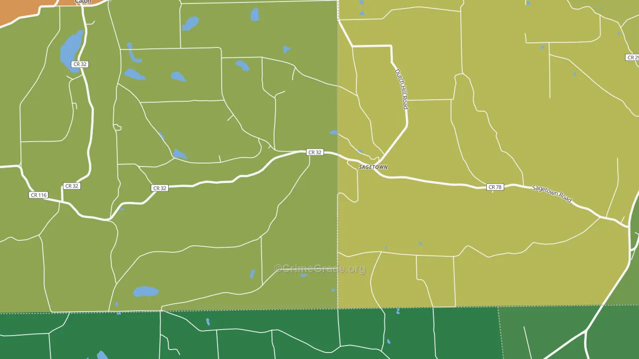 Sagetown, NY Map of Arson Rates