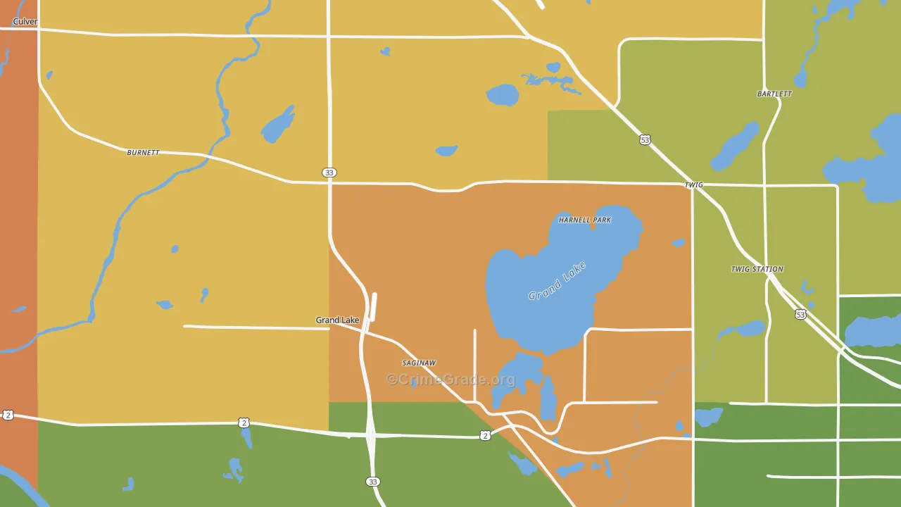 Saginaw, MN Map of Arson Rates