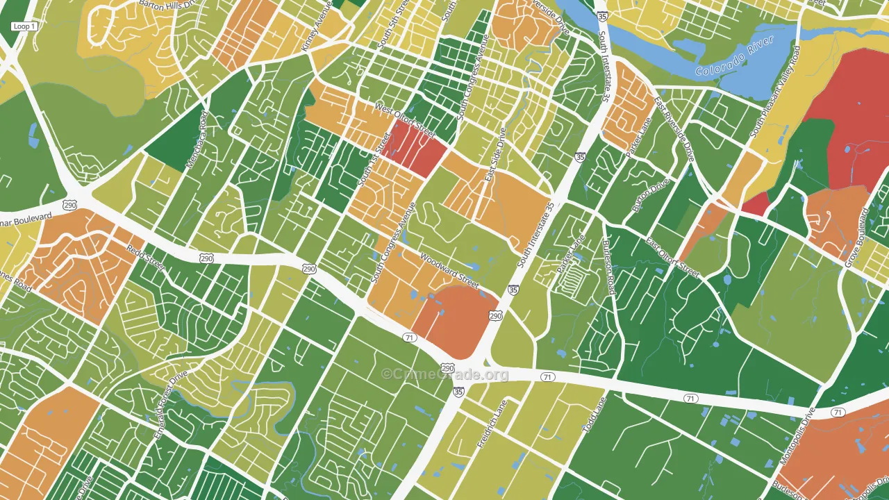 Saint Edwards, Austin, TX Map of Arson Rates