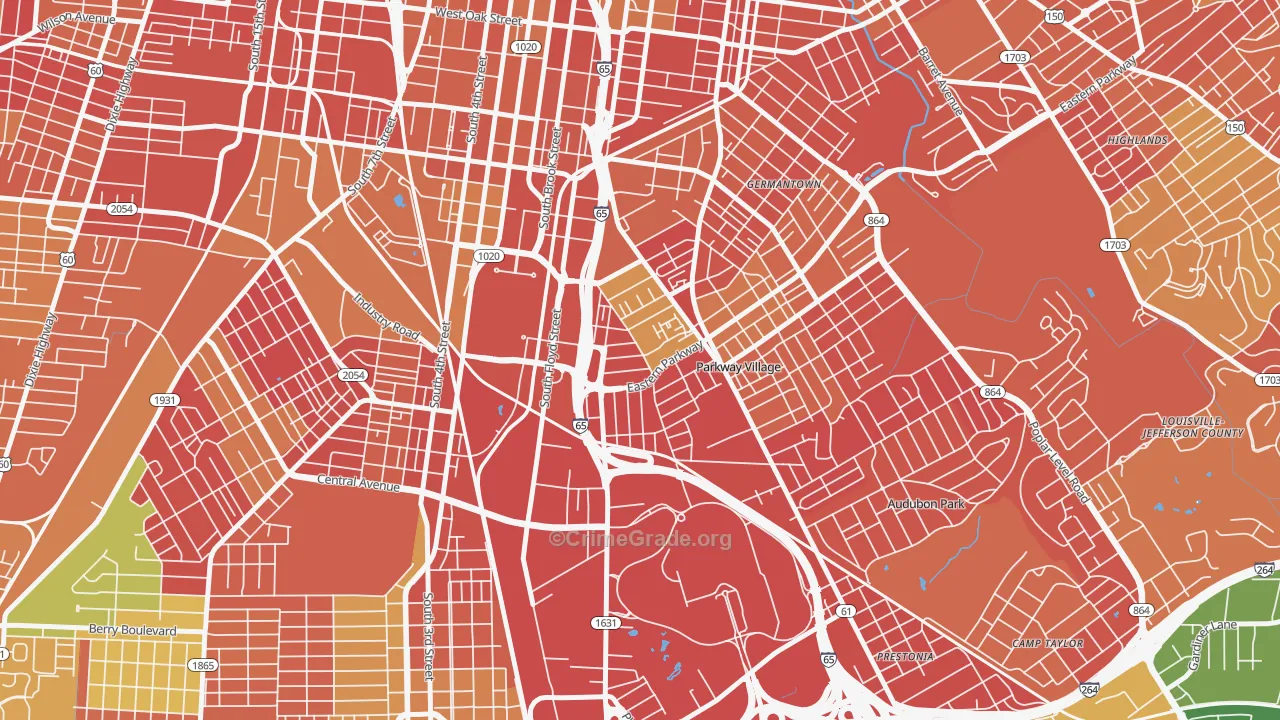 Saint Joseph, Louisville, KY Map of Arson Rates