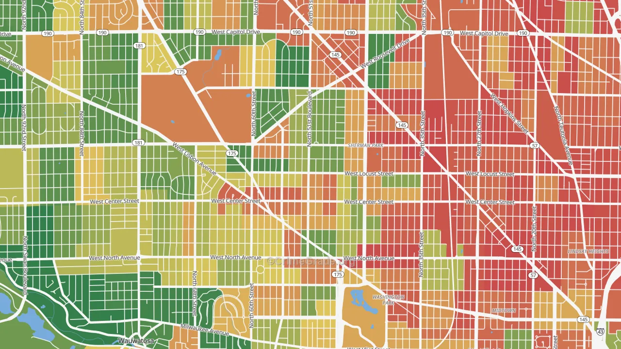Saint Joseph, Milwaukee, WI Map of Arson Rates