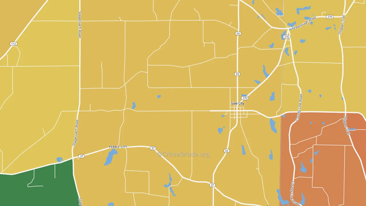 Sale City, GA Map of Arson Rates