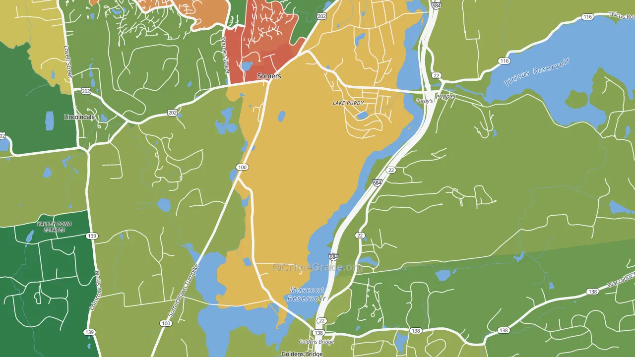 Salem Center, NY Map of Arson Rates